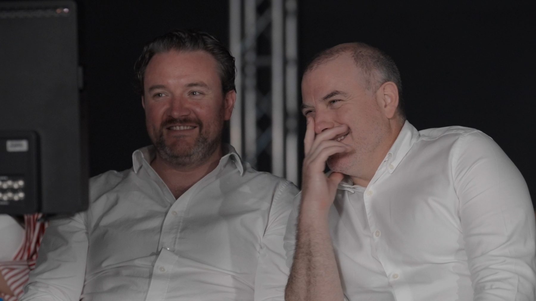 Dan and Frank watching a take on the Kowloon shoot